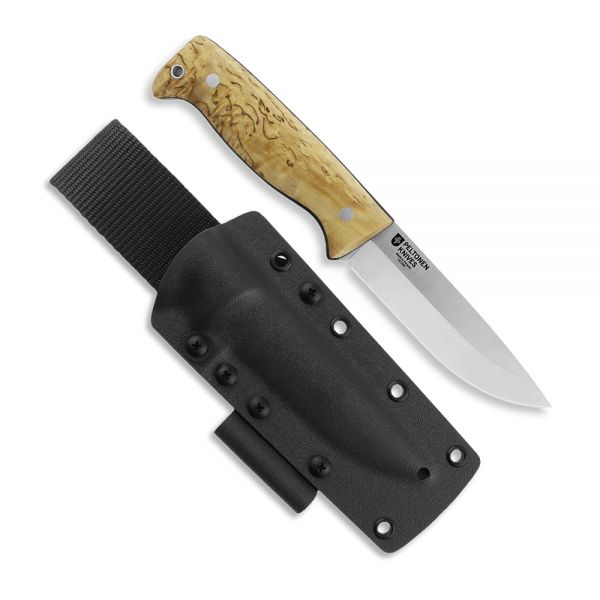 M07 Full Tang, 14C28N, curly birch, Kydex
